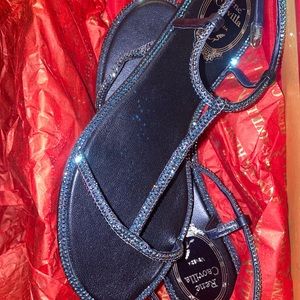 René Caovilla Amalia Embellished Sandals In Blue